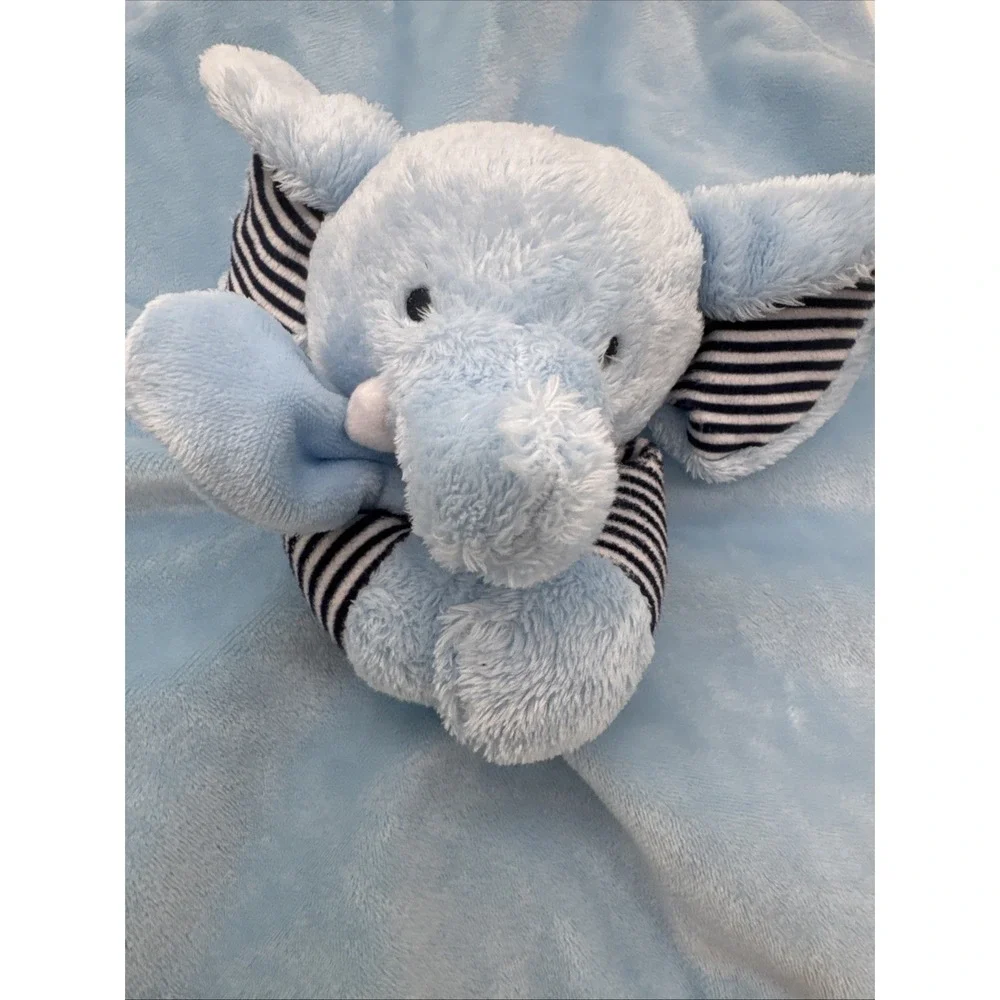 Child Baby Blue Elephant‎ Sweet Security Blanket Lovey Rattle